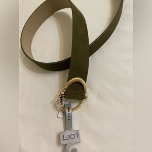 LOFT Olive Green with Gold-toned Buckle Belt